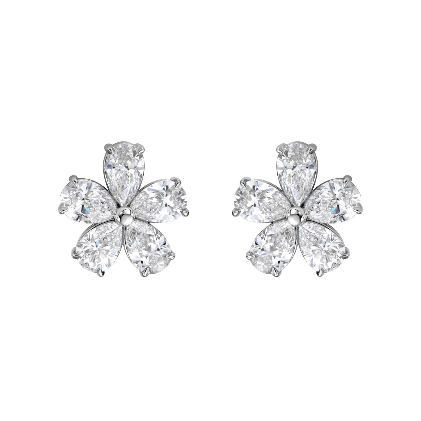 Pear Flower Cluster Earrings