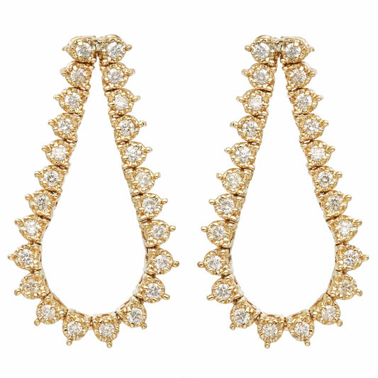 Open Teardrop Front Facing Illusion Drop Earrings