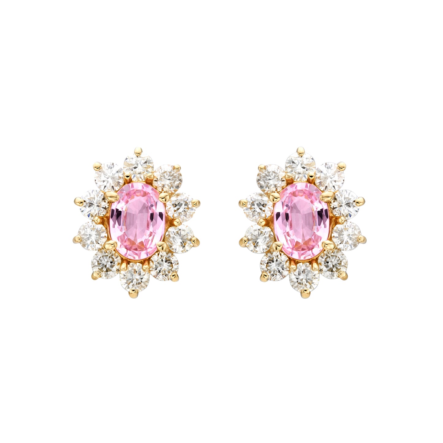 Multicolor Oval Halo Earrings