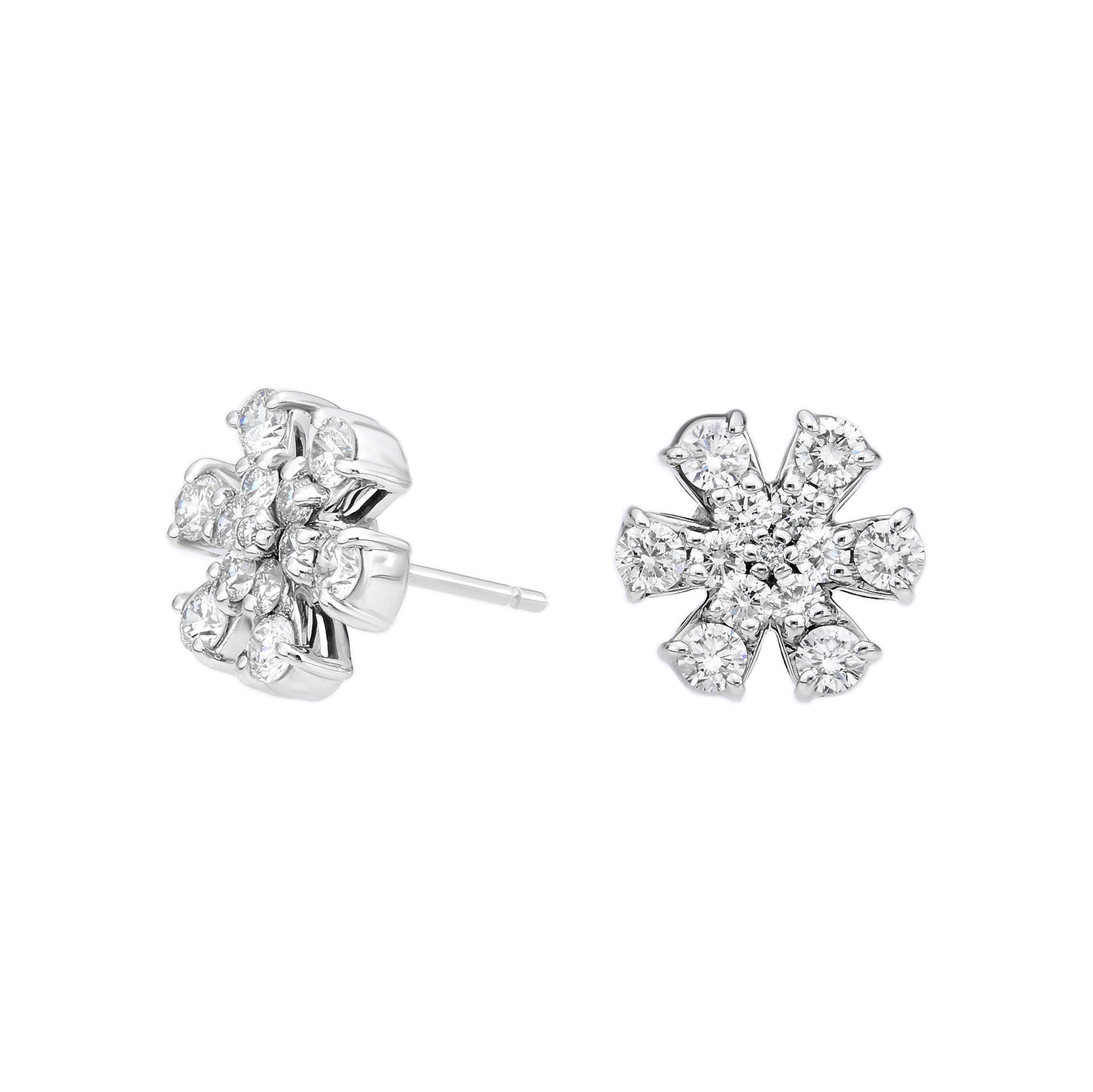 Flower Stud Cluster Earrings