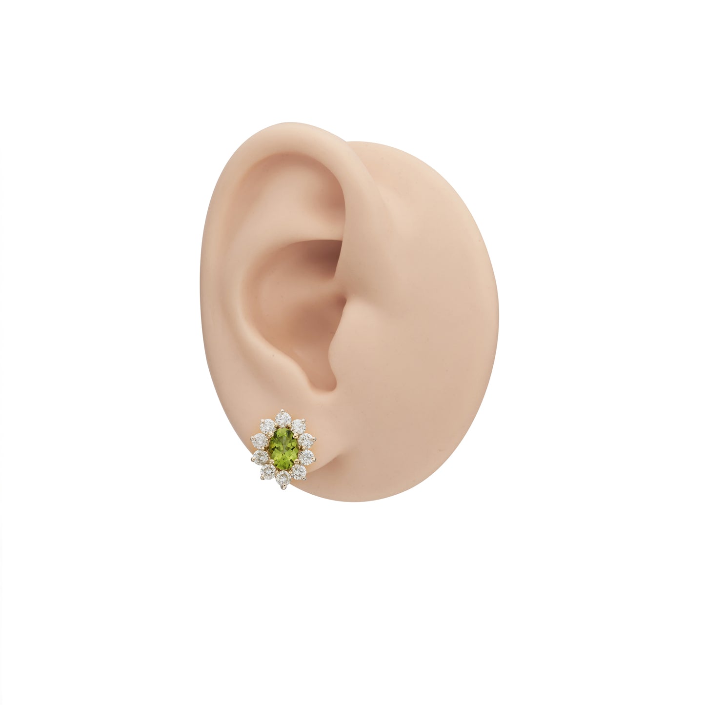 Multicolor Oval Halo Earrings