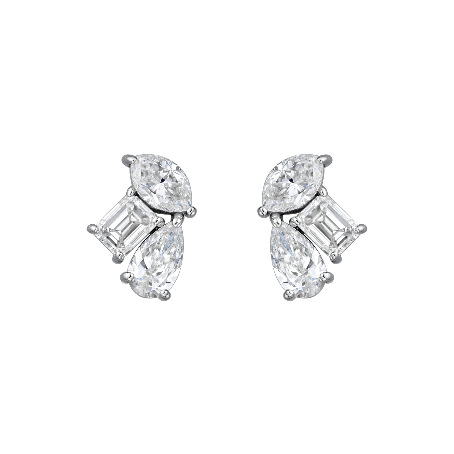 Mixed Shape Trio Stud Earrings