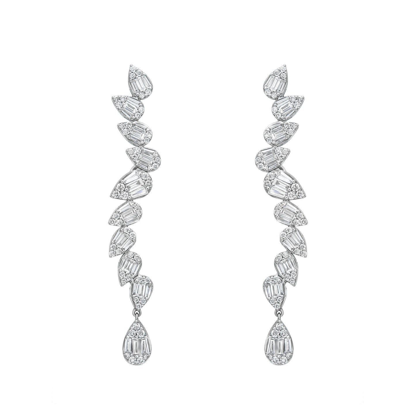 Pear Illusion Wave Earrings