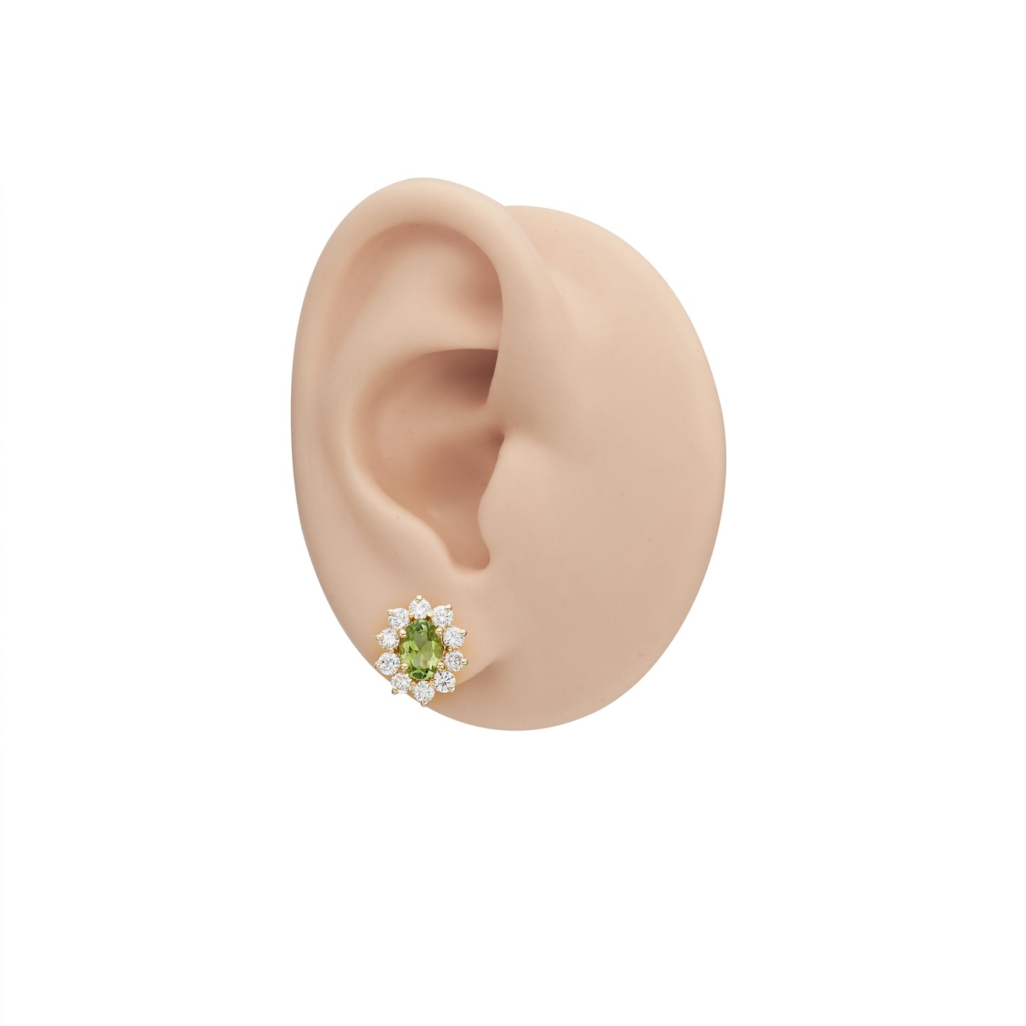 Multicolor Oval Halo Earrings