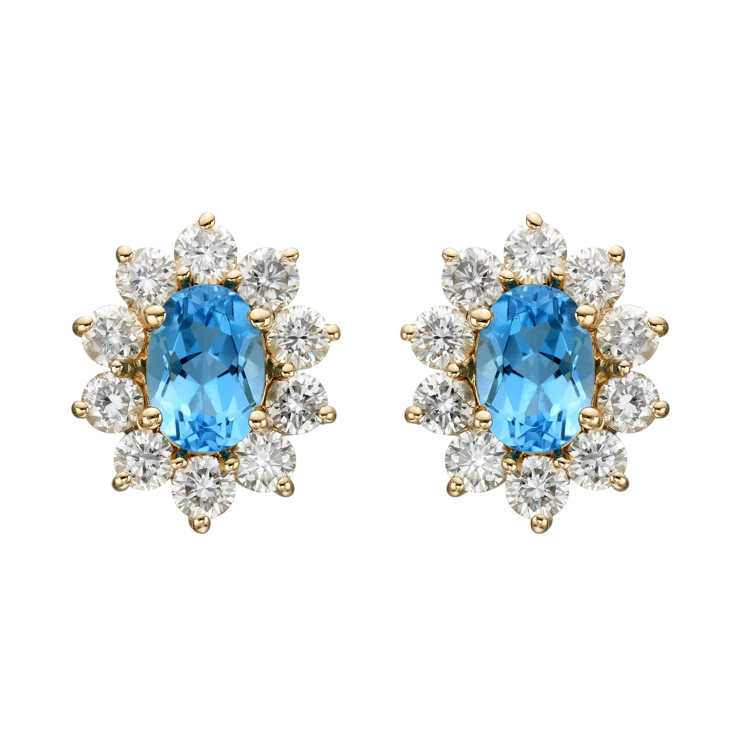 Multicolor Oval Halo Earrings