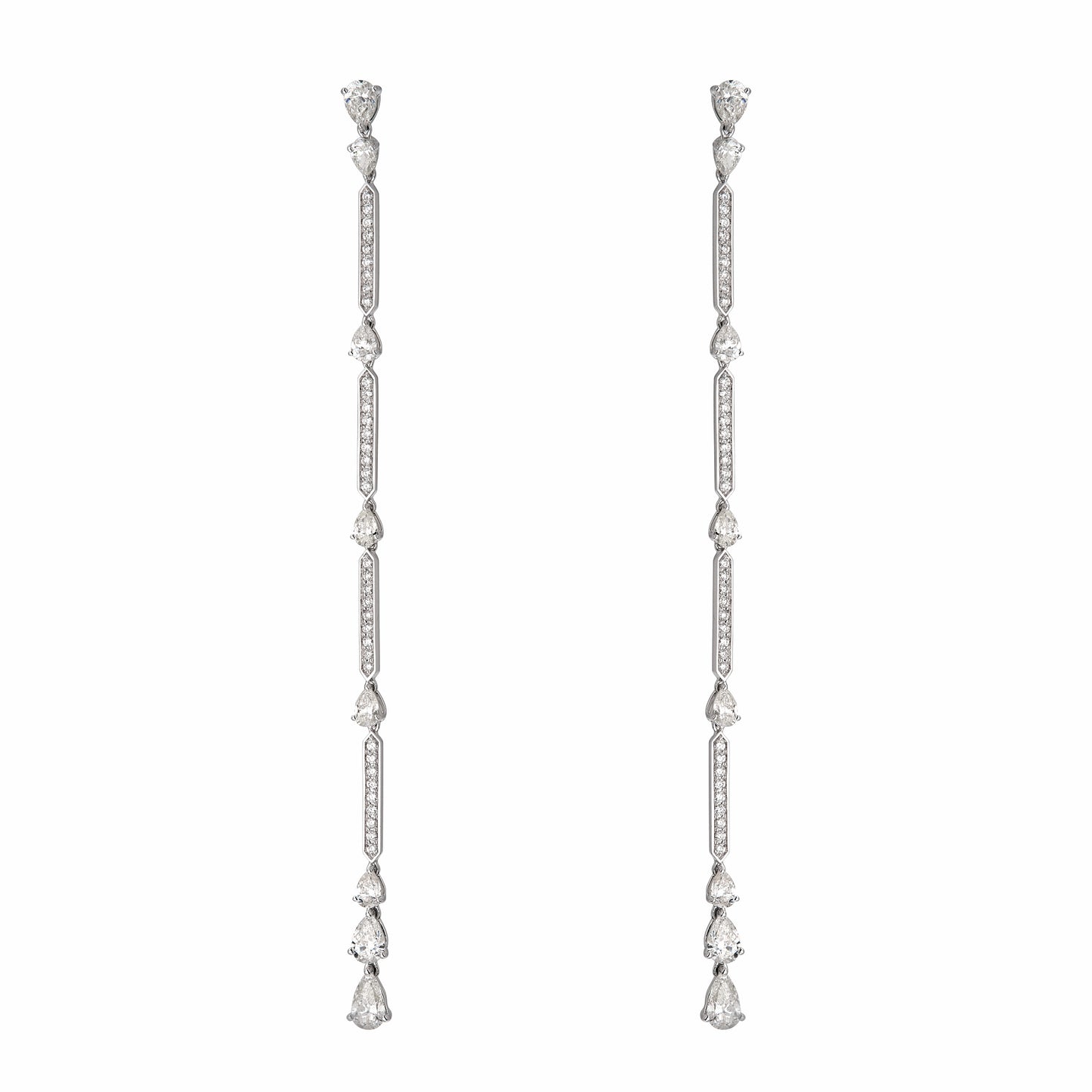 Pear One Line Drop Earrings