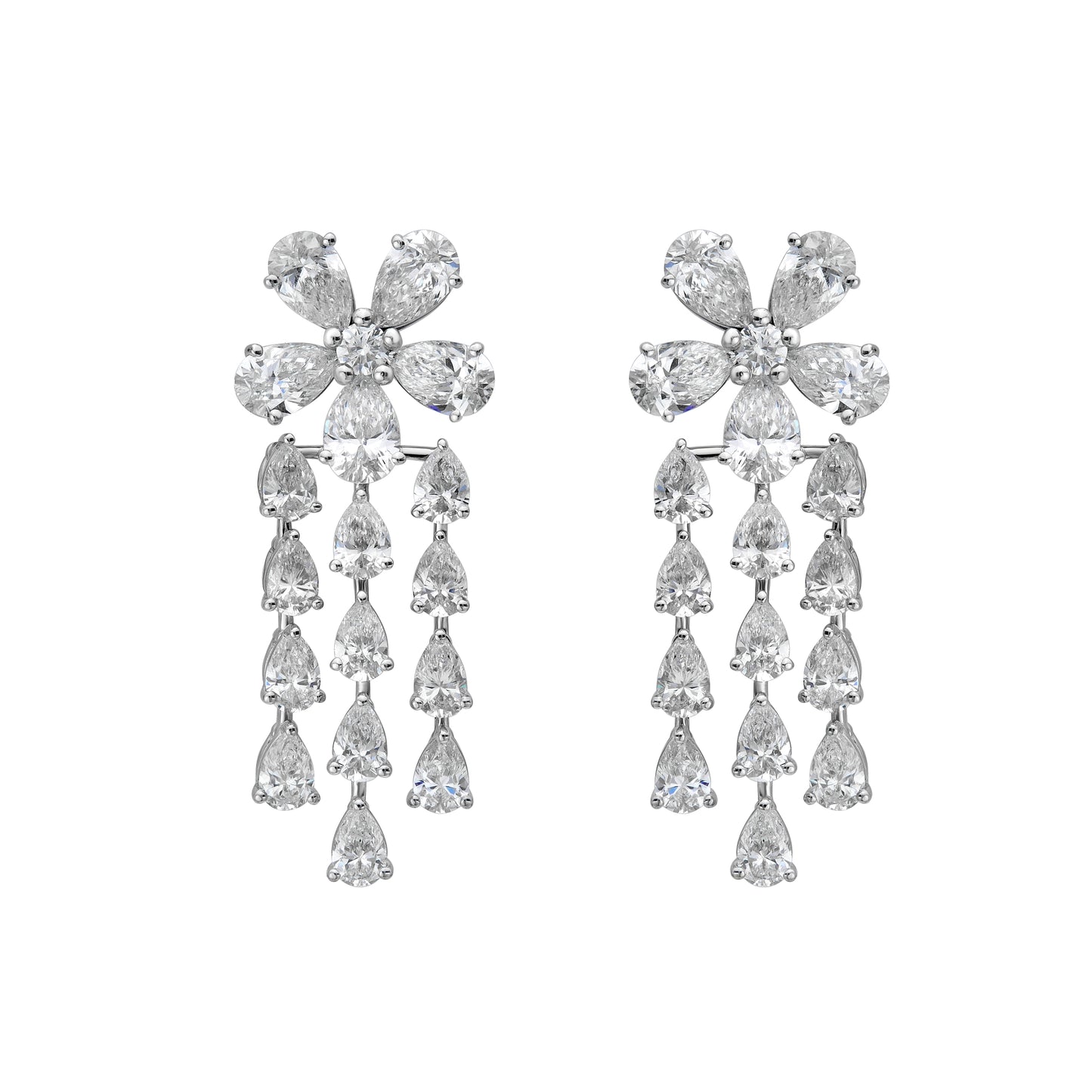 Pear Flower Droplet Earrings