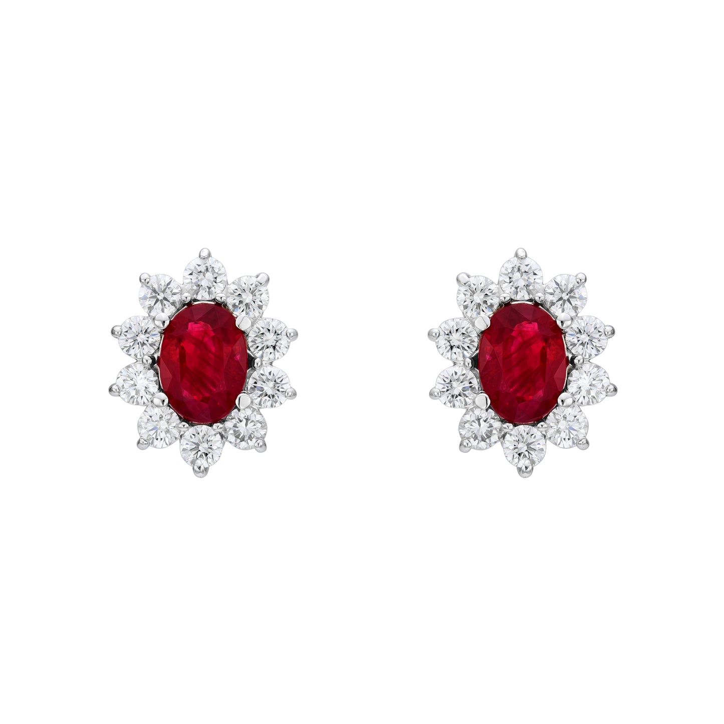 Multicolor Oval Halo Earrings