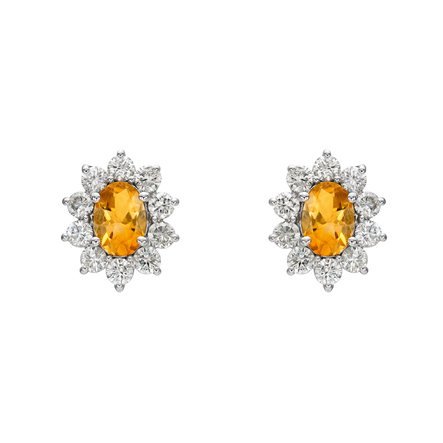 Multicolor Oval Halo Earrings
