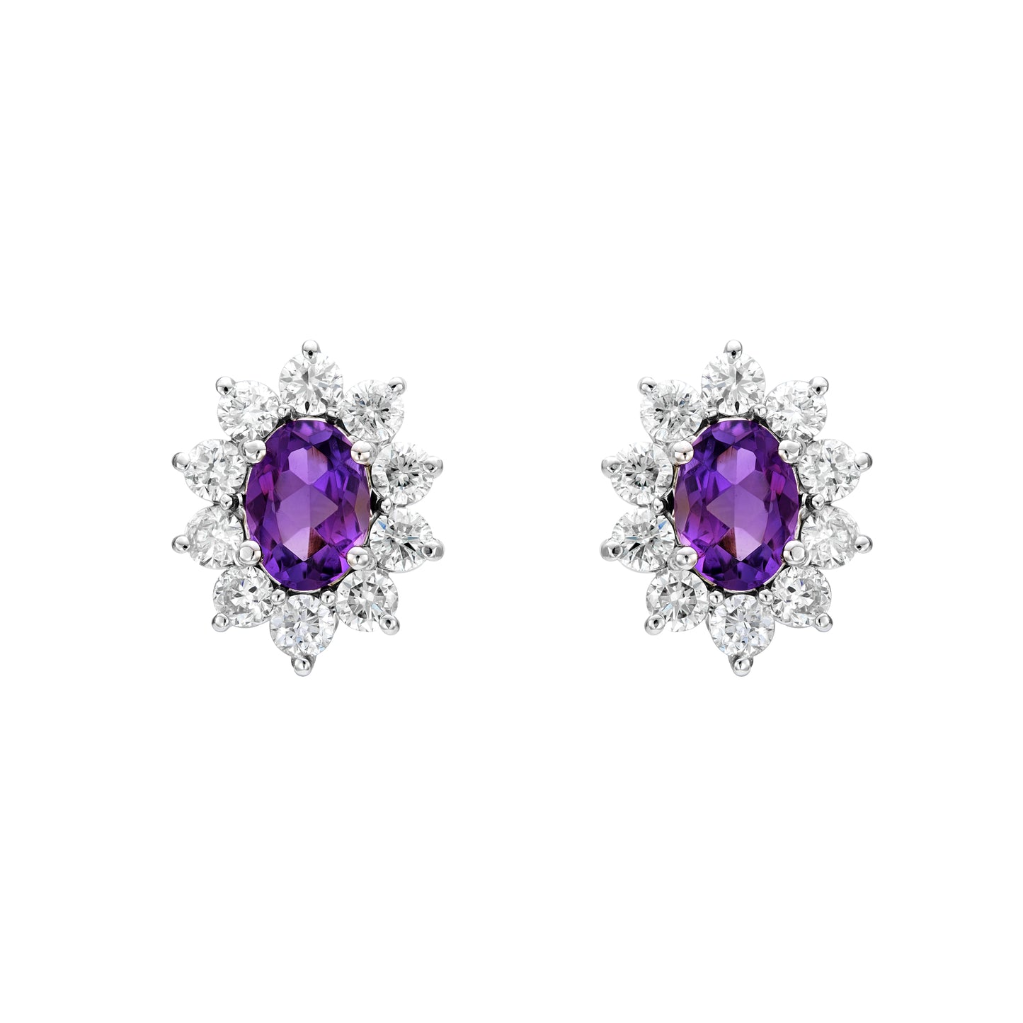 Multicolor Oval Halo Earrings
