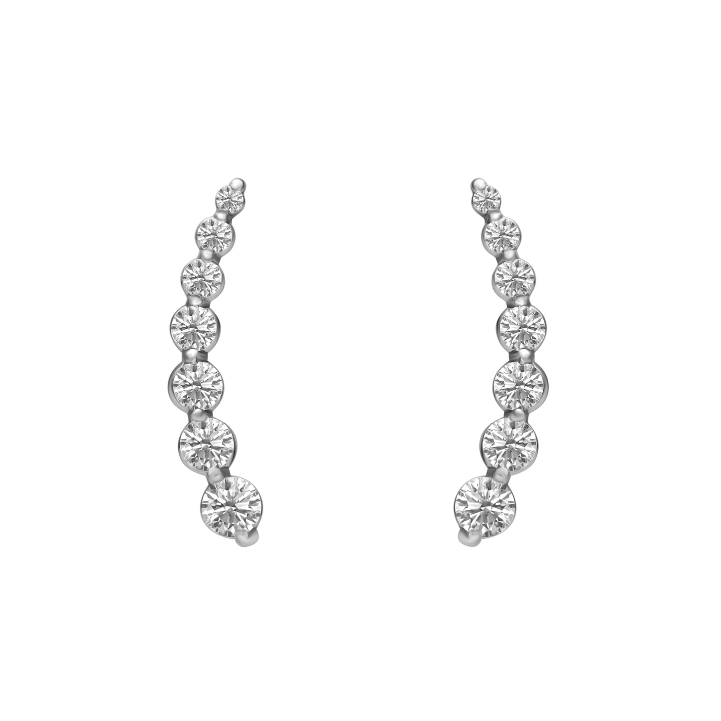 One Line Graduated Climber Earrings