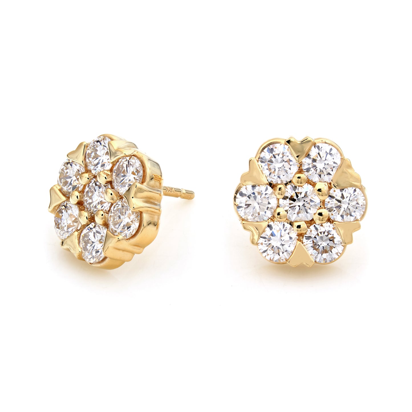 Flower Heart Stud Earrings