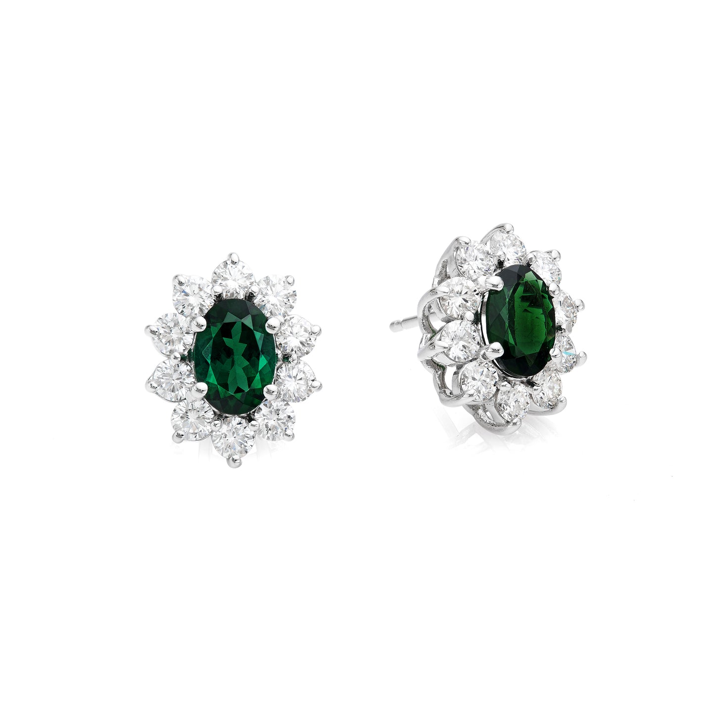 Multicolor Oval Halo Earrings