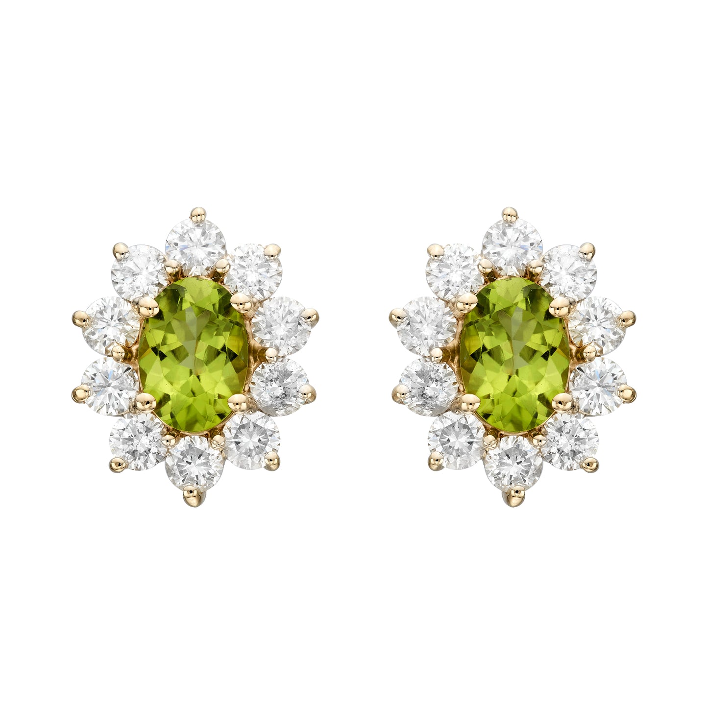 Multicolor Oval Halo Earrings