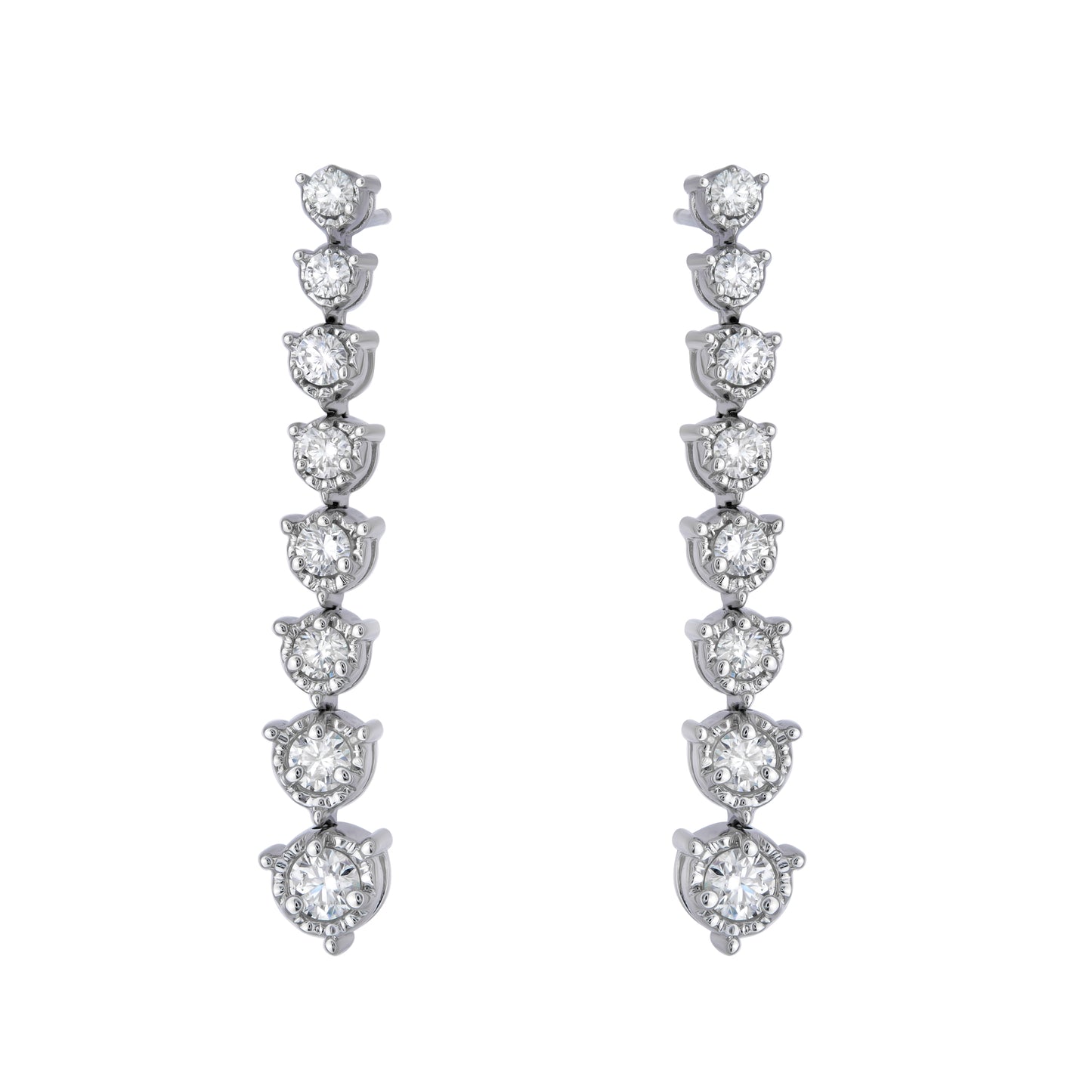 One Line Graduated Illusion Drop Earrings