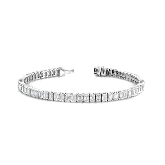 Emerald Cut Vertical Tennis Bracelet