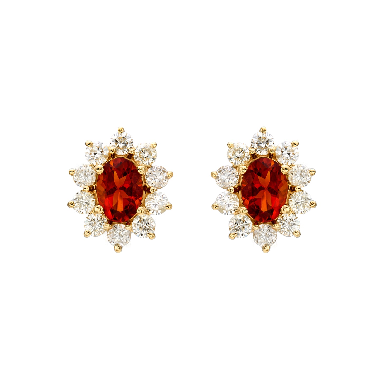 Multicolor Oval Halo Earrings