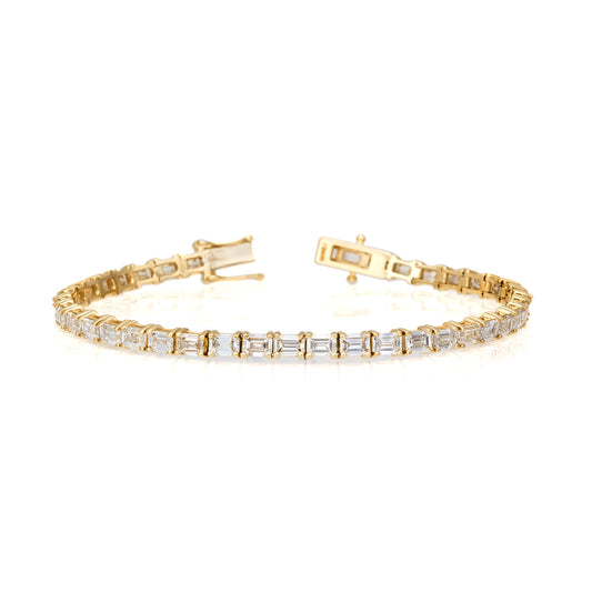 Emerald Cut Horizontal Tennis Bracelet