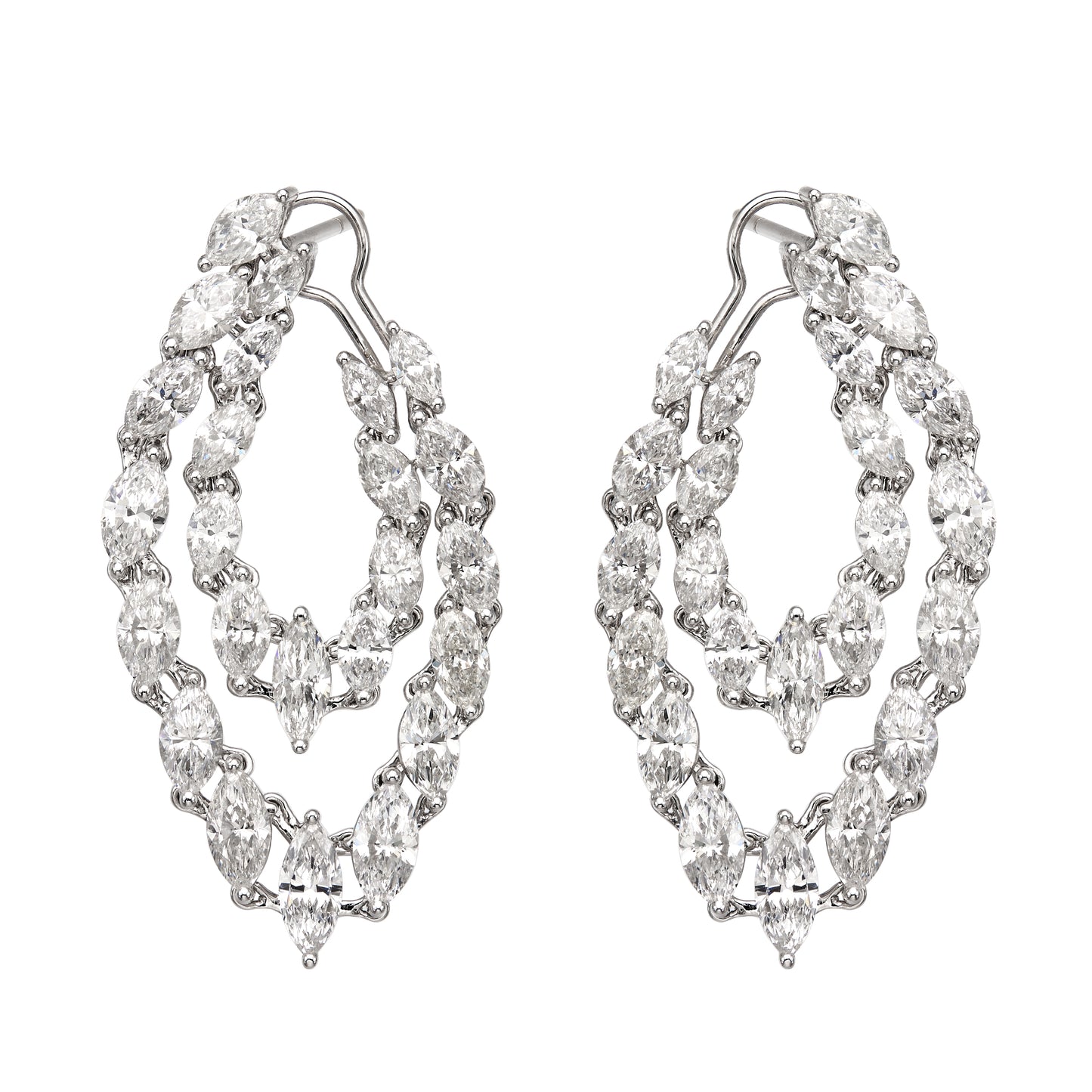 Marquise Double Hoops