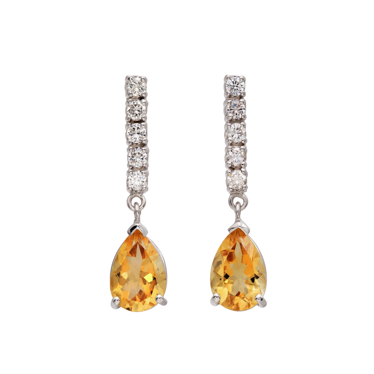 Diamond & Citron Drop Earrings