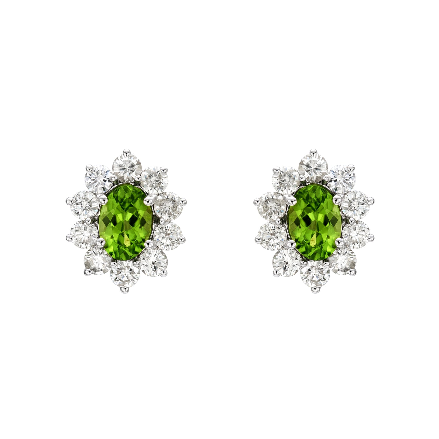 Multicolor Oval Halo Earrings