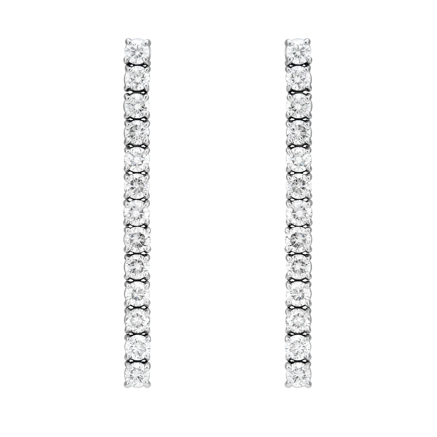 Four Prong One Line Drop Earrings