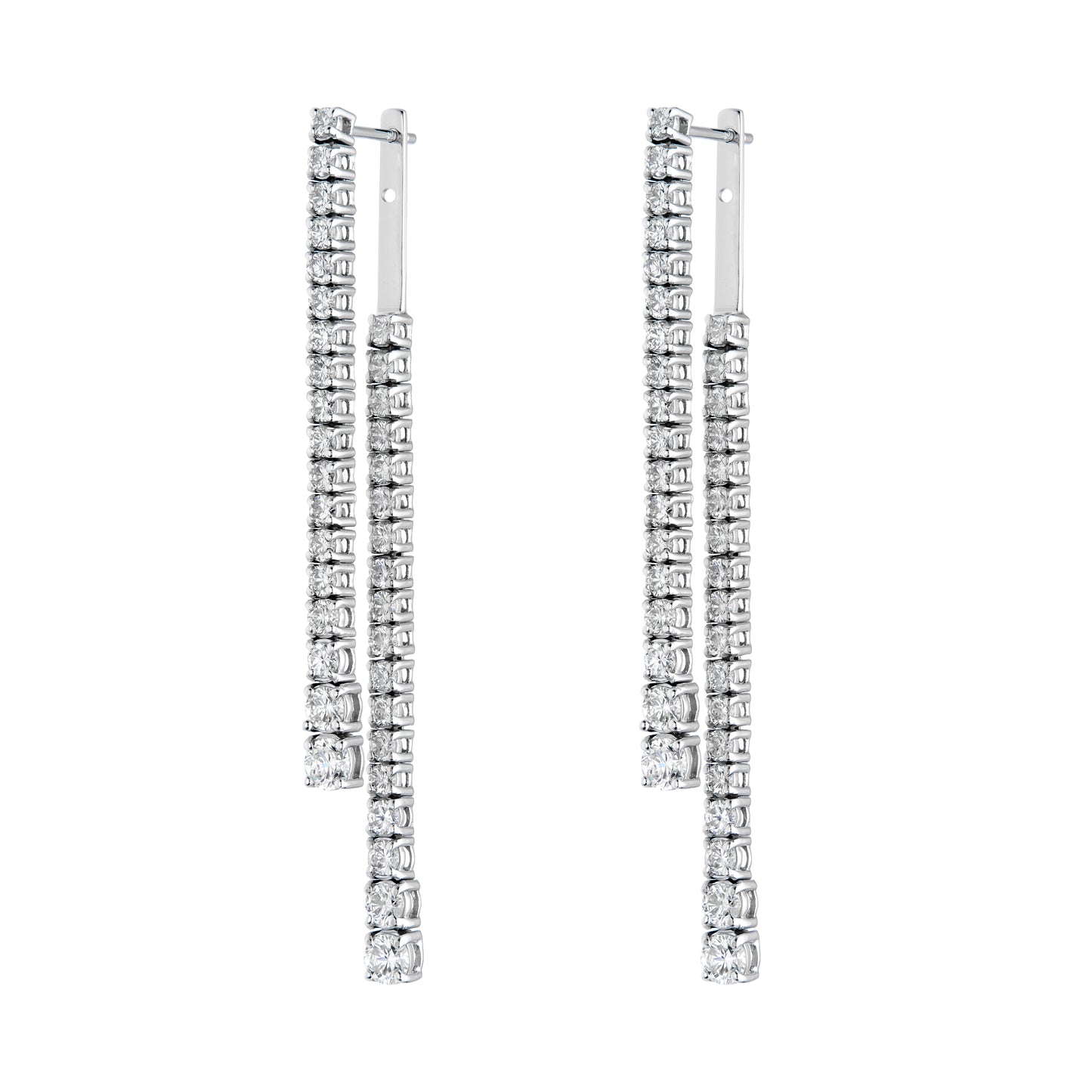 One line Drop Front To Back Jacket Earrings