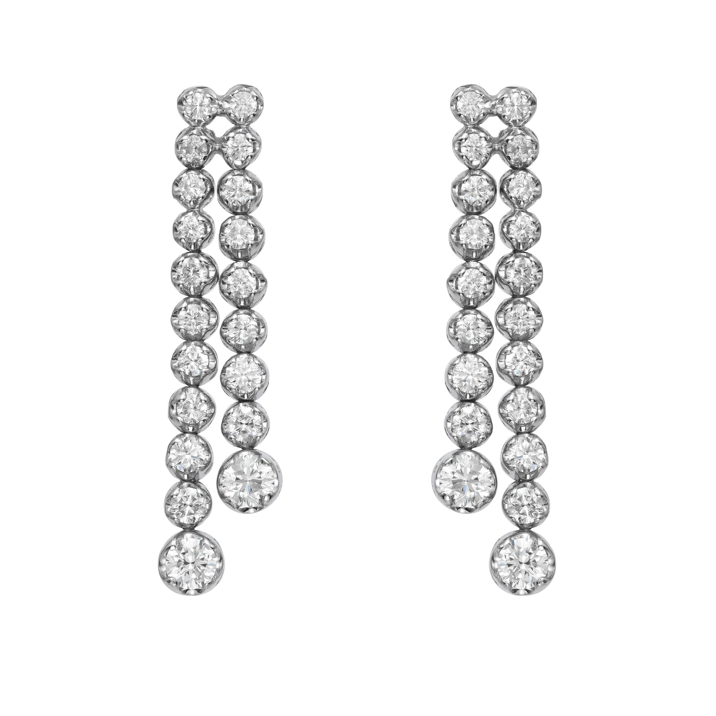 Double Line Buttercup Graduated Drop Earrings