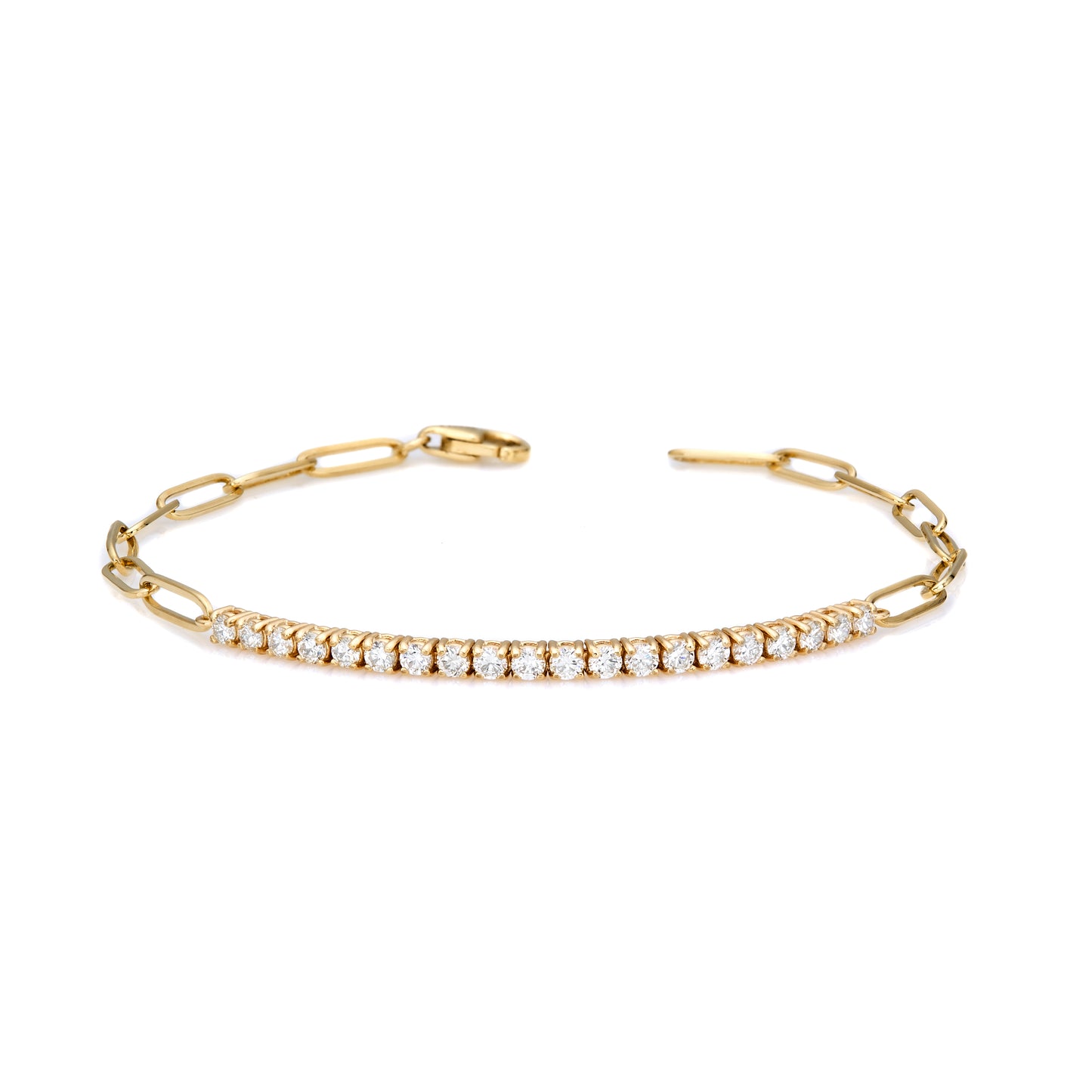 Paperclip Diamond Center Bracelet