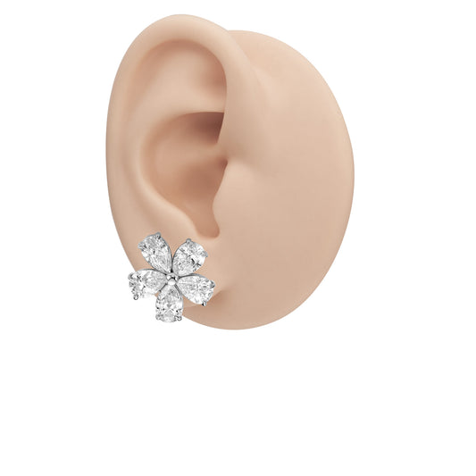 Pear Flower Cluster Earrings