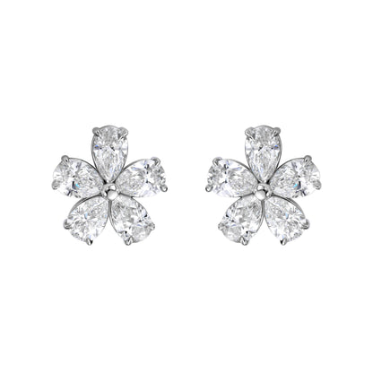 Pear Flower Cluster Earrings