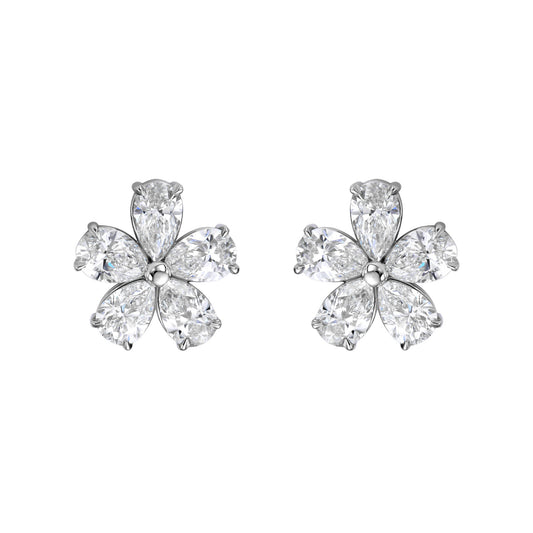 Pear Flower Cluster Earrings
