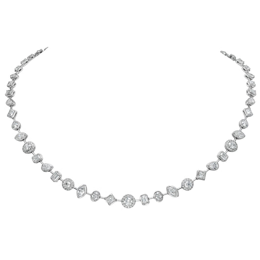 Mixed Shape Bezel Necklace
