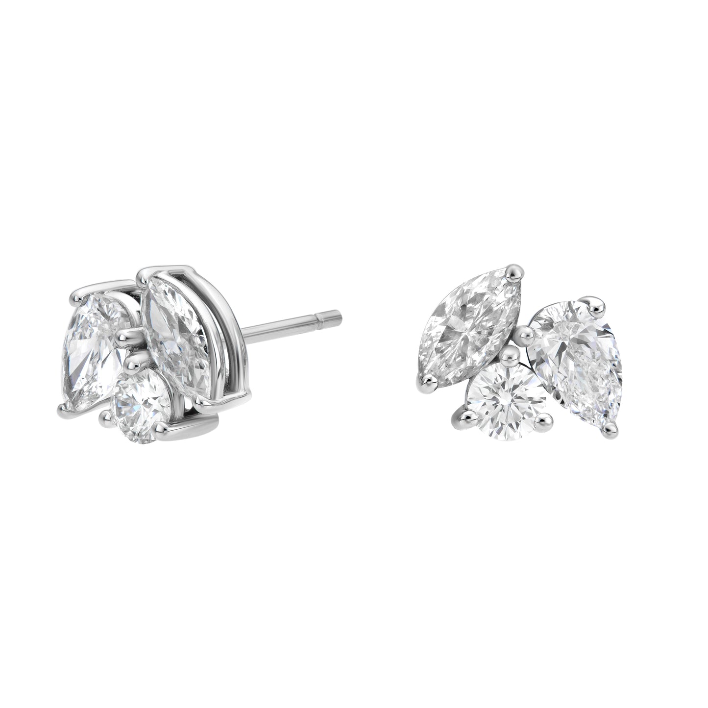 Mixed Shape Trio Stud Earrings