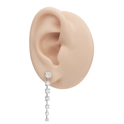 One Line Spaced Graduated Drop Earrings