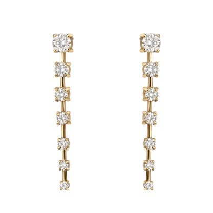 One Line Spaced Graduated Drop Earrings