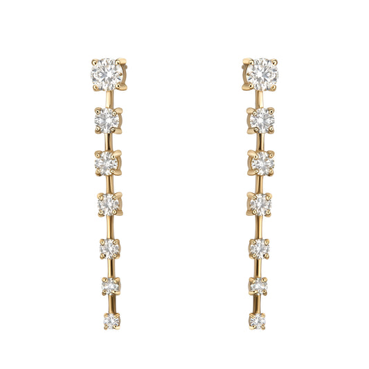 One Line Spaced Graduated Drop Earrings