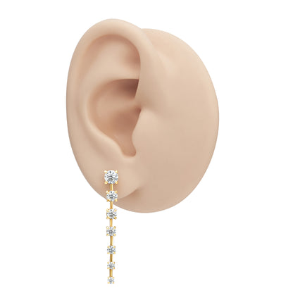 One Line Spaced Graduated Drop Earrings