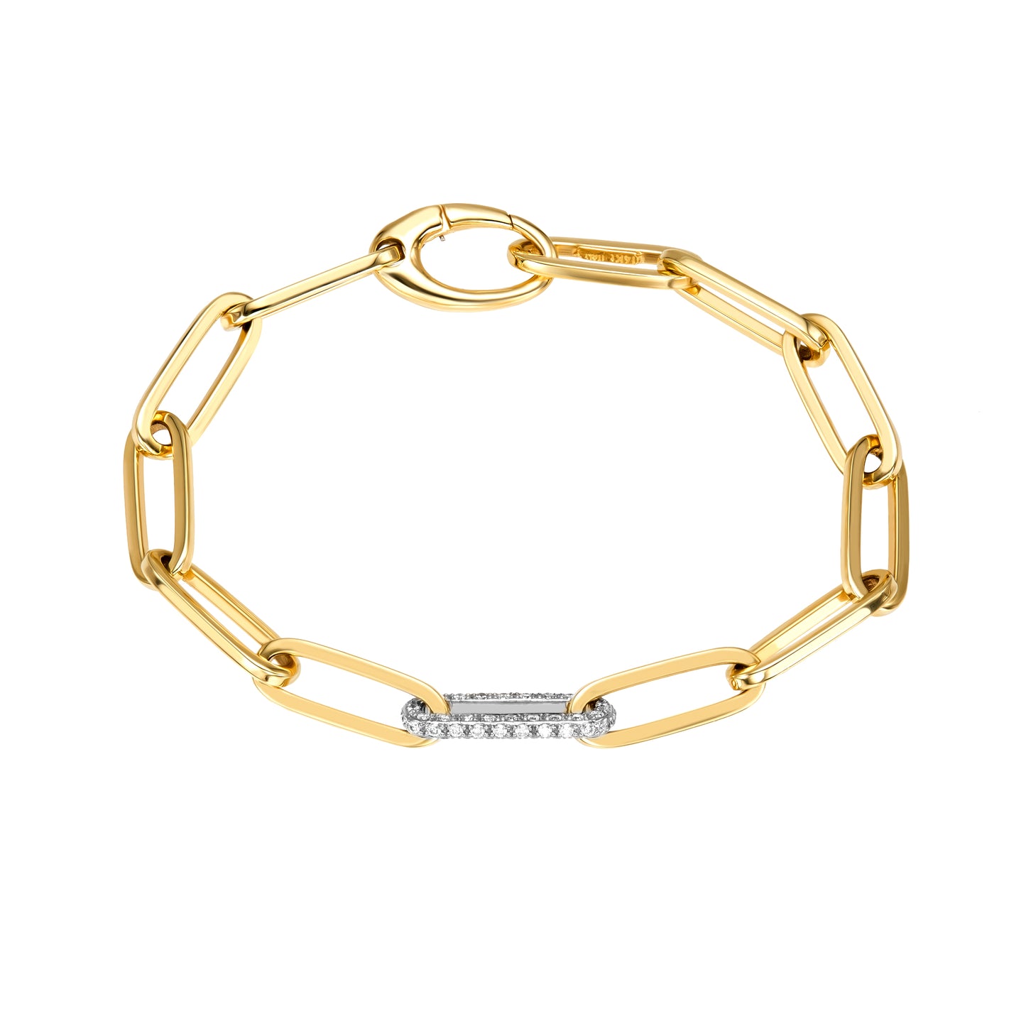 One Diamond Link Paperclip Bracelet