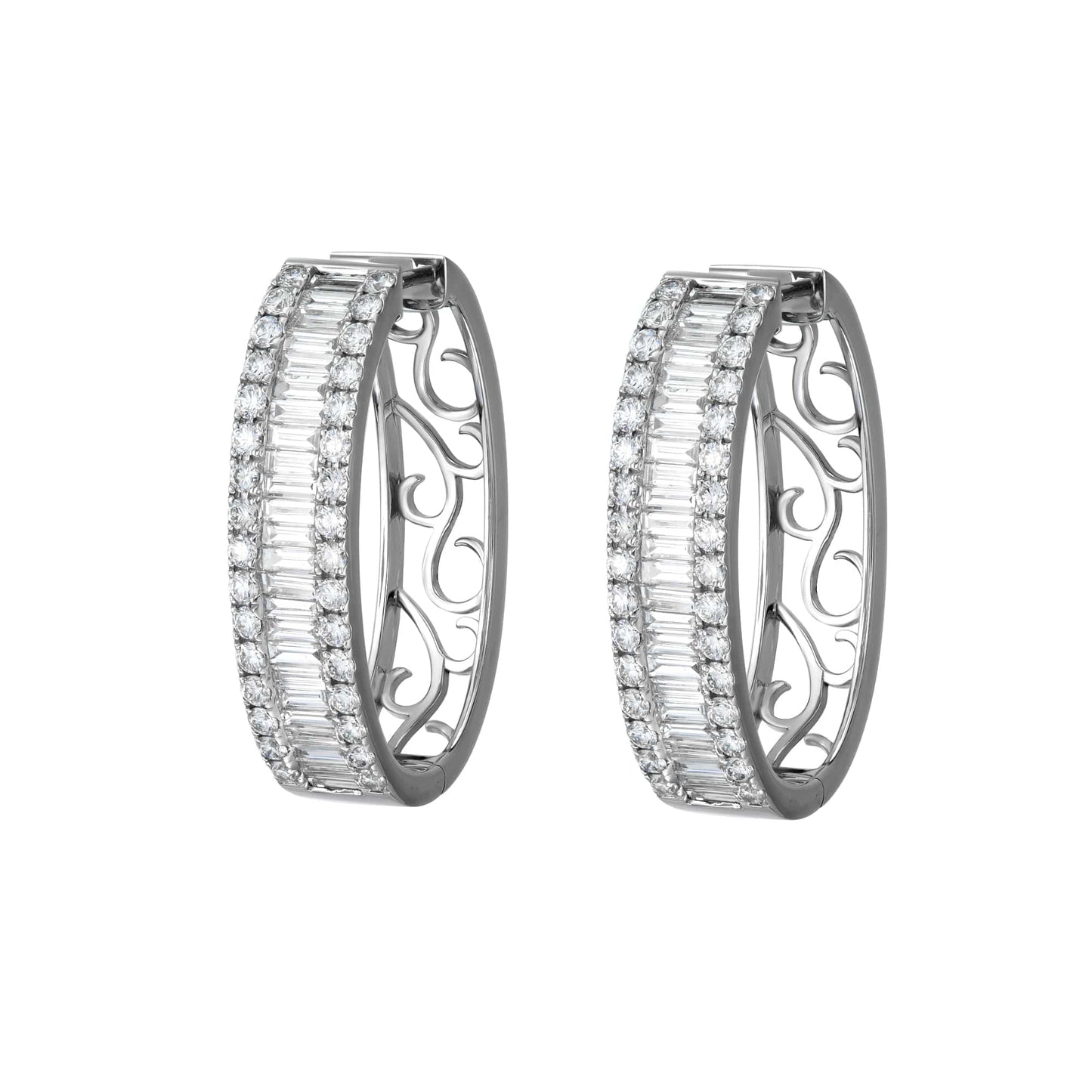 Baguette Line Hoops