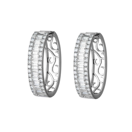 Baguette Line Hoops