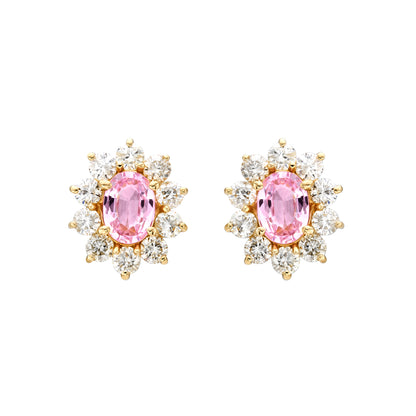 Multicolor Oval Halo Earrings
