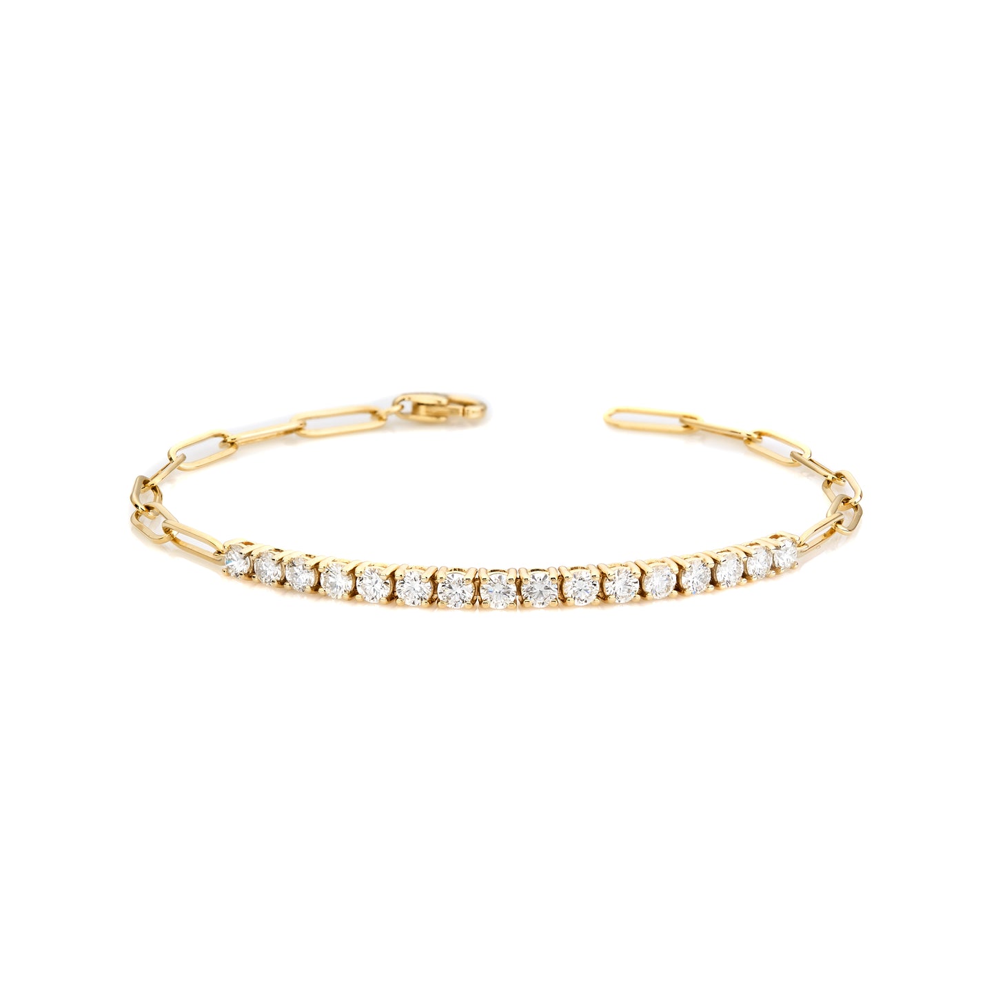 Paperclip Diamond Center Bracelet