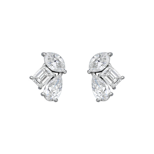 Mixed Shape Trio Stud Earrings