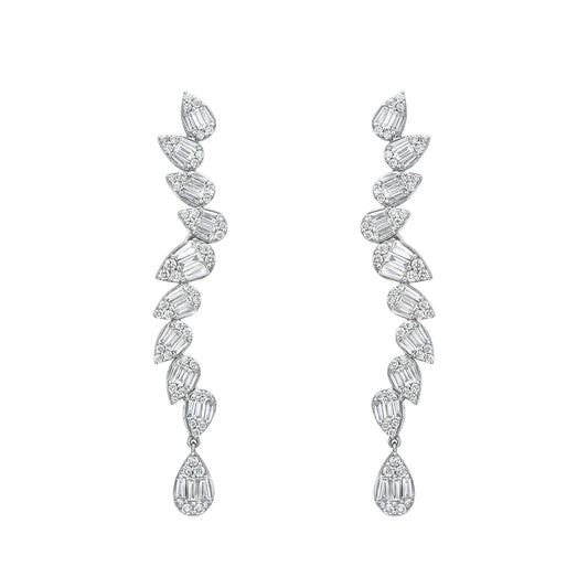 Pear Illusion Wave Earrings