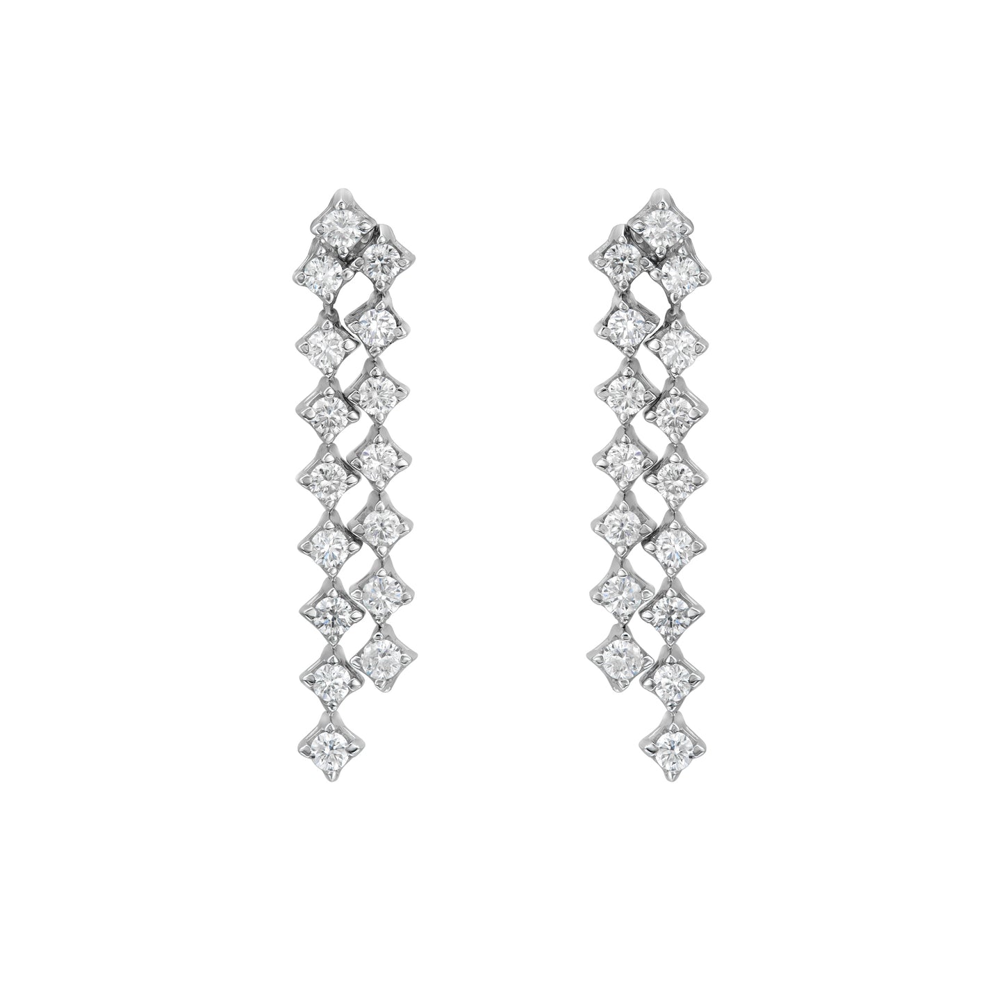 Double Line Square Drop Earrings