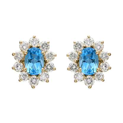 Multicolor Oval Halo Earrings