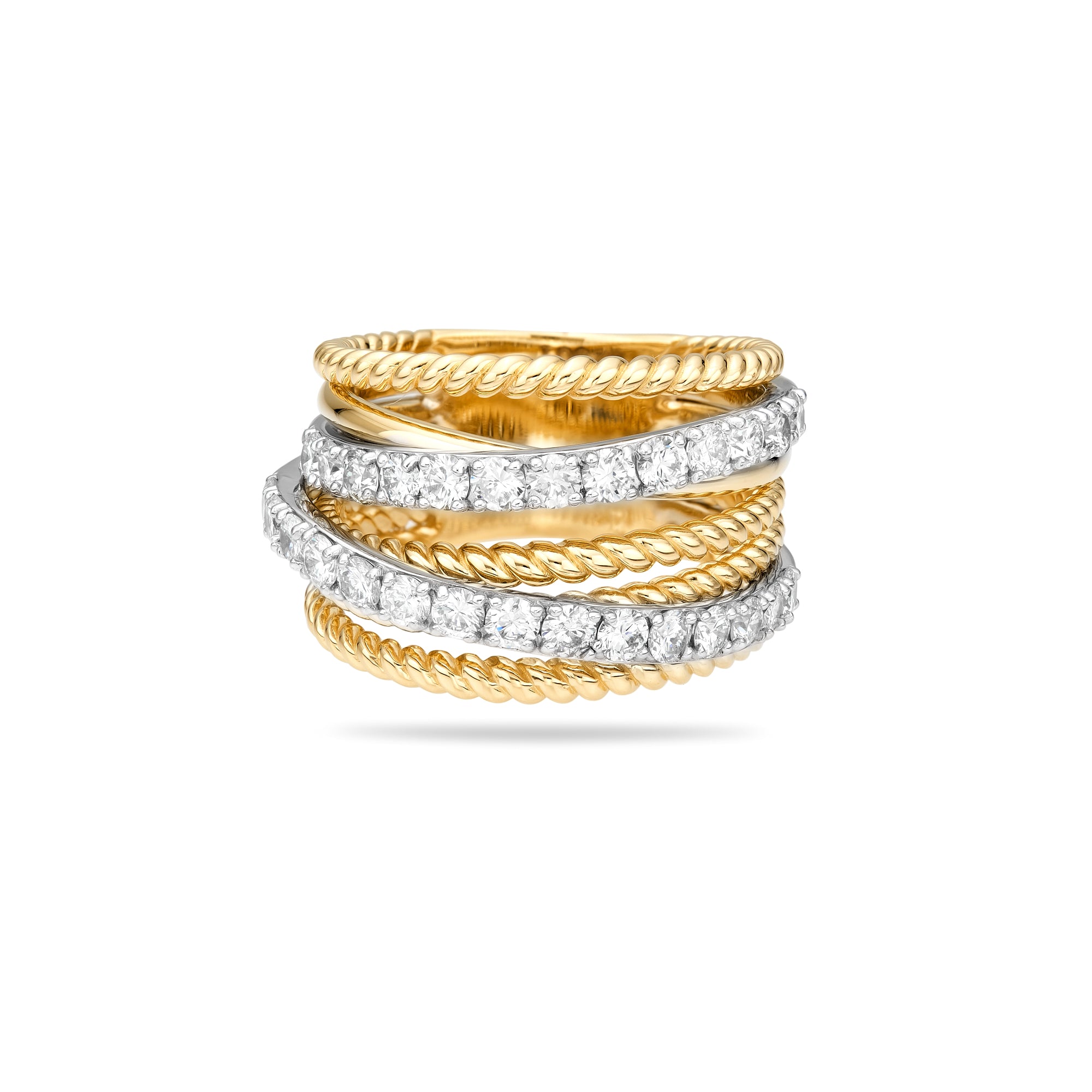 Double Cross Over Rope Ring – Aurum Jewelers