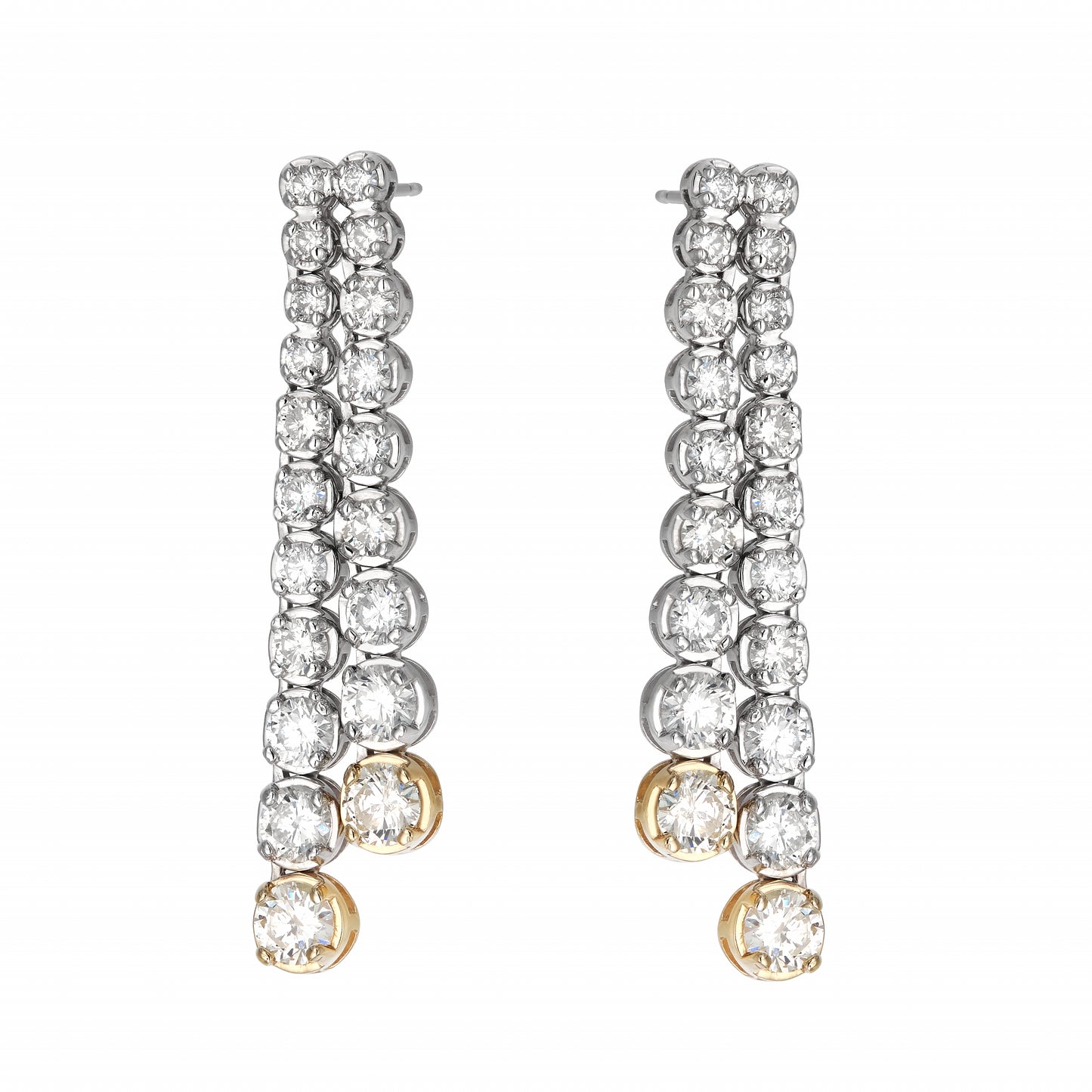 Double Line Graduated Buttercup Drop Earrings
