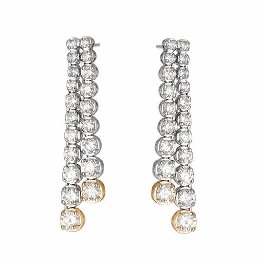Double Line Graduated Buttercup Drop Earrings